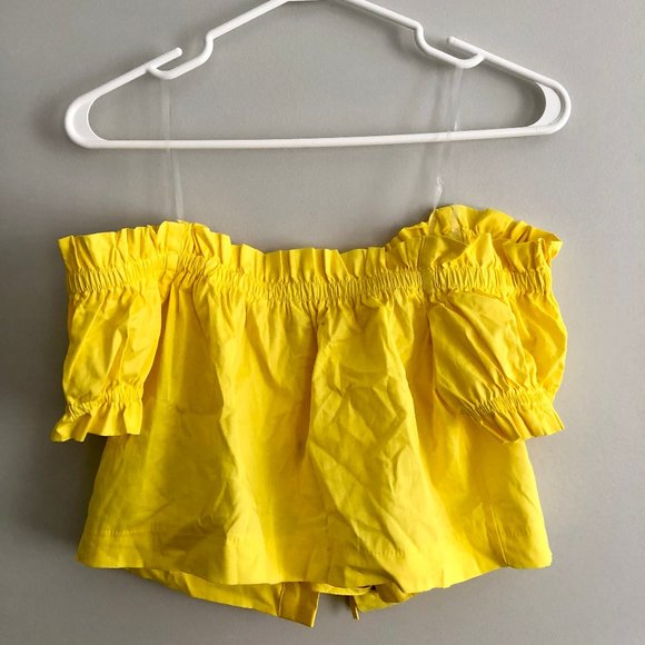 Urban Planet Yellow Top with lace - Picture 2 of 2